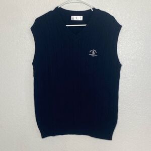 SANTA BARBARA Polo and Racquet Club Men’s Black Cable Knit Vest Size M